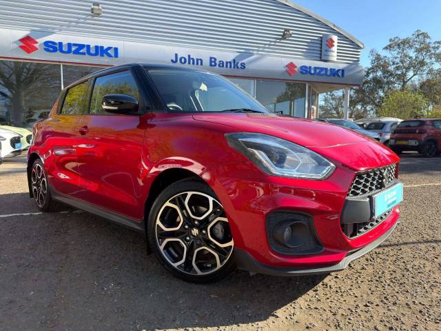 Suzuki Swift 1.4 Boosterjet 48V Hybrid Sport 5dr Hatchback Hybrid Red and black