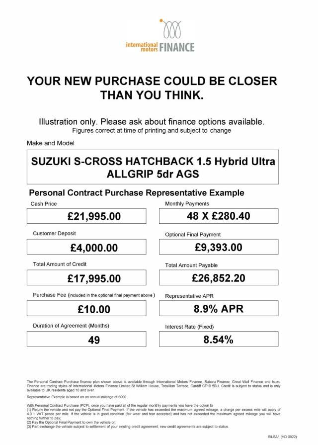 2024 Suzuki S-Cross 1.5 Hybrid Ultra ALLGRIP 5dr AGS
